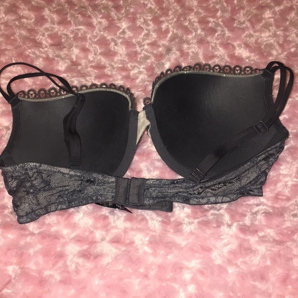 💋Victoria’s Secret❤️Gun Metal Grey padded Demi lace underwire,padded Sz36C bra - Picture 4 of 8